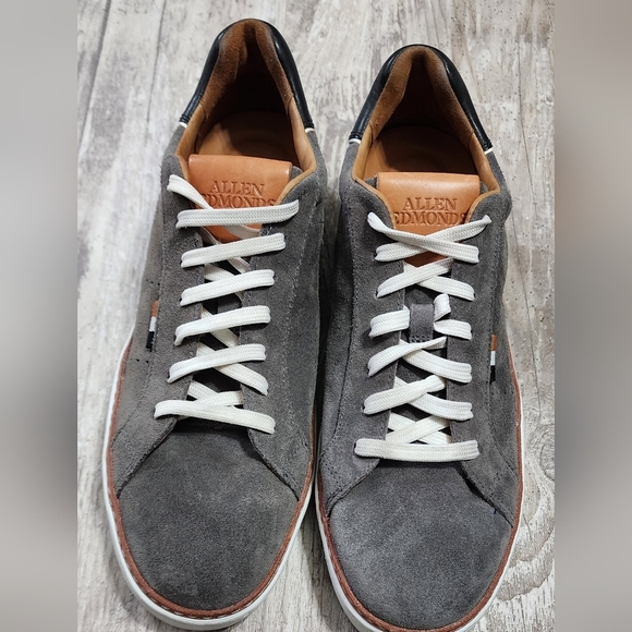 Allen Edmonds "ALPHA" Lace-up Suede Men's Casual Sneakers Grey Size 8 - Picture 4 of 9